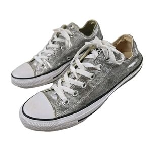 Converse Chuck Taylor All Star Silver Glitter Mens 7 W 9 Kidcore Skater Grunge